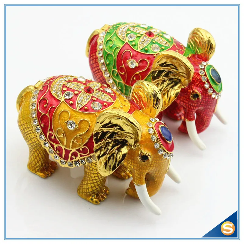 Искусственная Эмаль Слон в форме животного Стразы|box box|rhinestone boxelephant box |