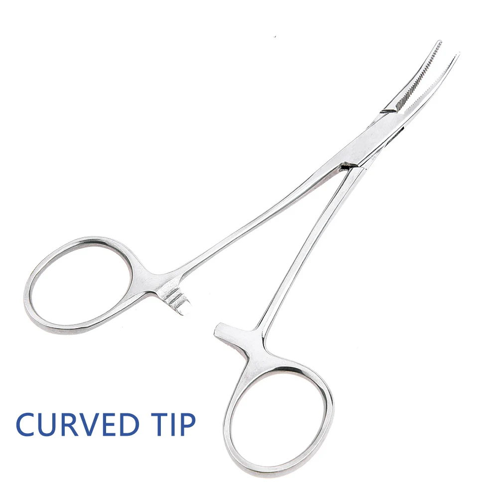 Curved Tip Гемостатические щипцы для домашних животных зажим для волос рыболовные фиксирующие щипцы инструменты для эпиляции изогнутые/прямые 12,5 см ручной инструмент - Цвет: Curved Tip