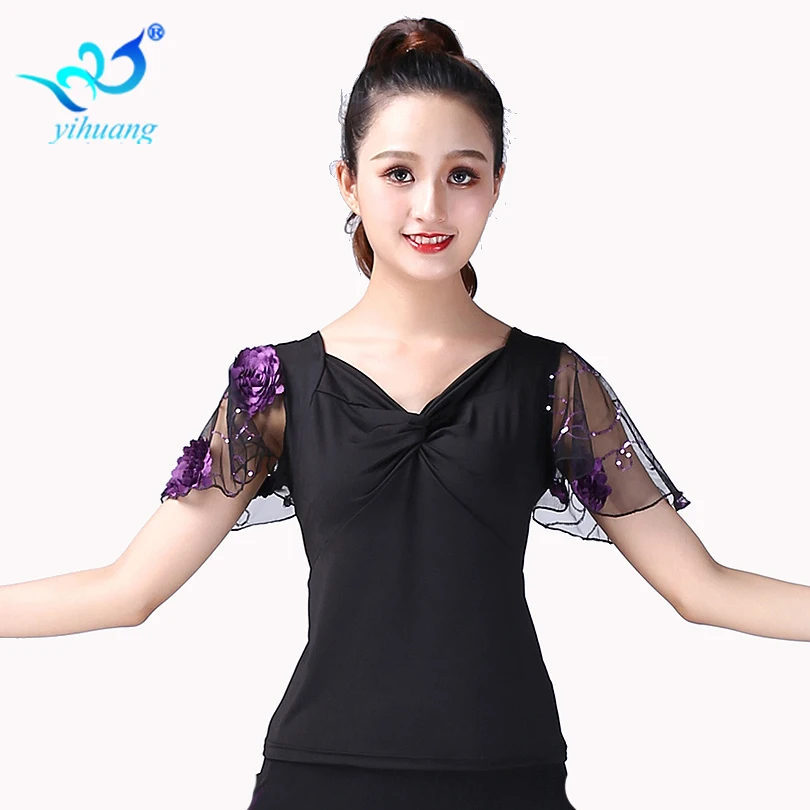 Топ для бальных танцев блуза фламенко стандартный современный танцевальный