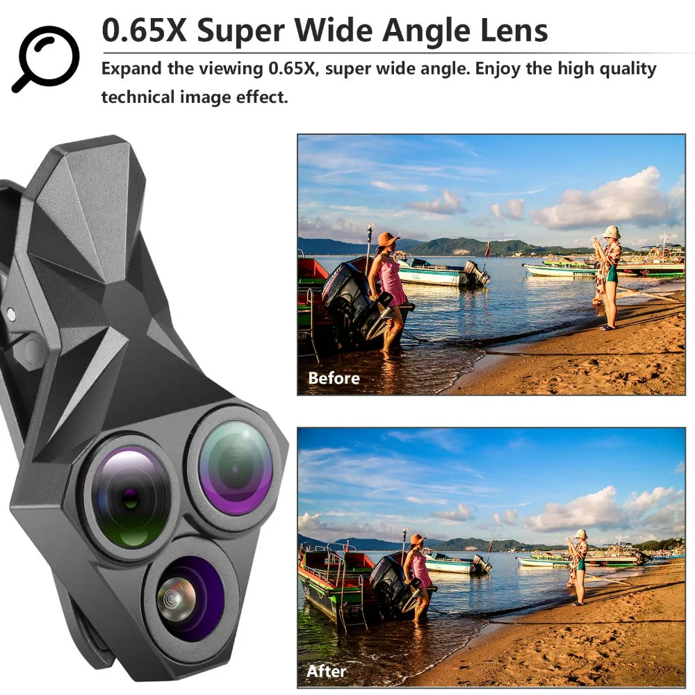 Neewer комплект с зажимом для камеры мобильного телефона 3 в 1: широкоугольный