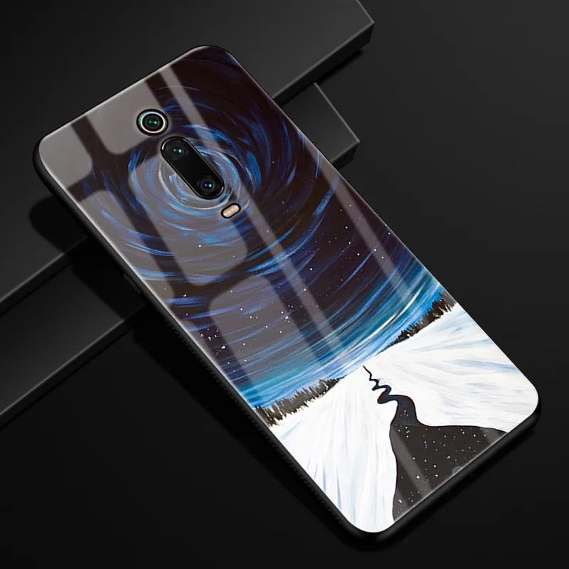 Темно-красный Чехол для Xiaomi mi 9 T, чехол для mi 9T из закаленного стекла, Жесткий Чехол для Xiaomi mi 9 SE, чехол для Coque Shell на mi 9 9SE mi 9t Pro Fundas - Цвет: Темно-красный