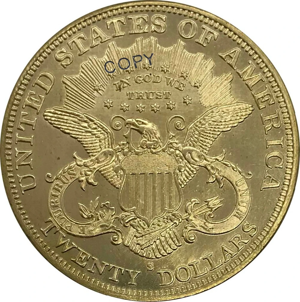 Коллекционные монеты США 1891 20 двадцати долларов голова свободы двойной Орлан с