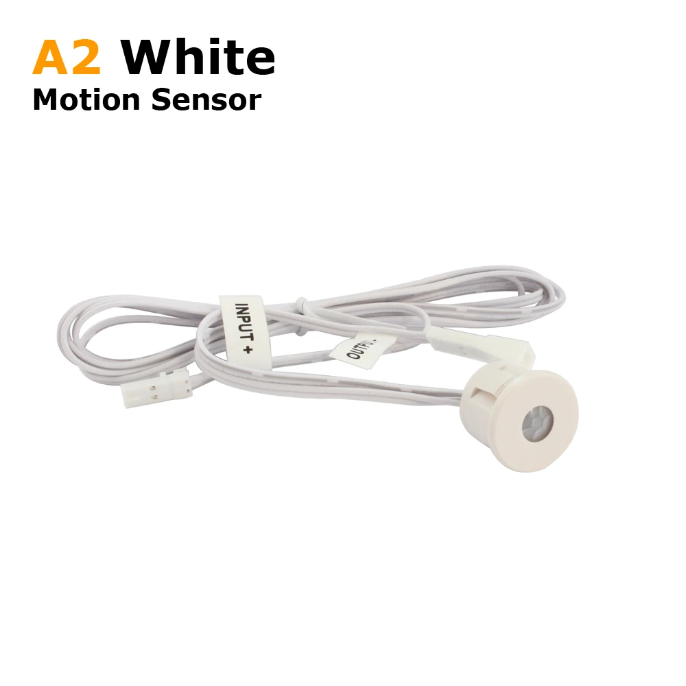 Model A2 White Светильник с датчиком движения, 12 В, 24 В, сенсорный датчик, автоматическое включение, выключение с таймером, инфракрасный светодиодный PIR датчик, 12 В - Цвет: Model A2 White