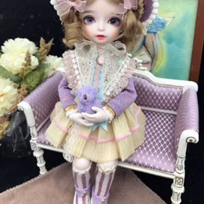 Doub K 1:6 кукольный домик мебель игрушка для кукол деревянный миниатюрный диван стул дети девочки подарки мебель ролевые игры игрушки для детей