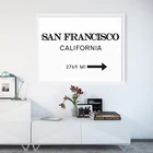 Современный Сан-Франциско Калифорния Город знак Холст Живопись Печать художественные плакаты настенные картины для гостиной домашний Декор без рамки