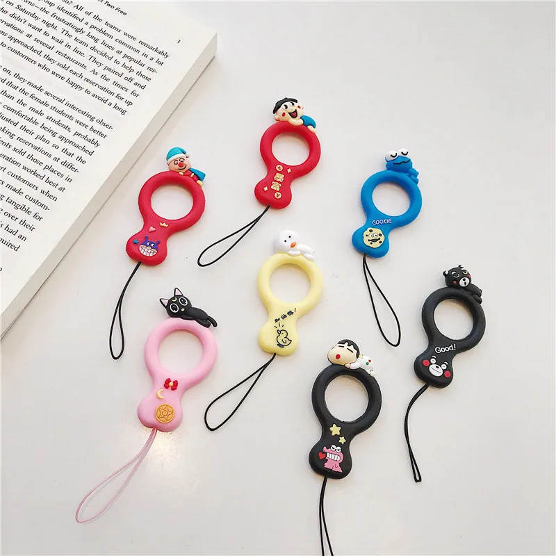 Ремешки для ключей силиконовые ремешки с мультяшными животными камеры мобильный