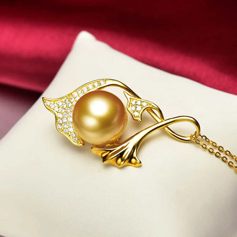 

[YS] 10-11mmTahitian Cultured Pearl Pendant 925 Sterling Silver Pearl Pendant