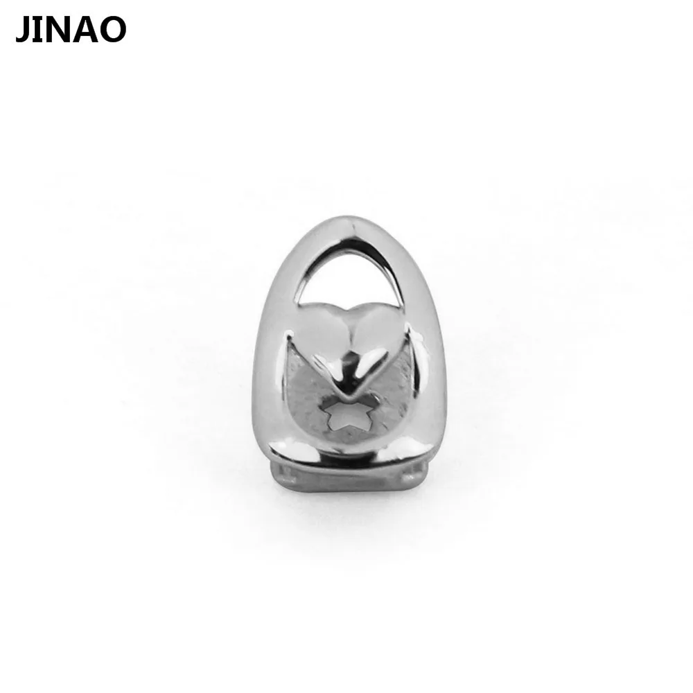 JINAO пользовательский подходит для открытого лица в форме сердца Grillz cap золотой тон хип хоп полый одиночный насадка на зубы жабры