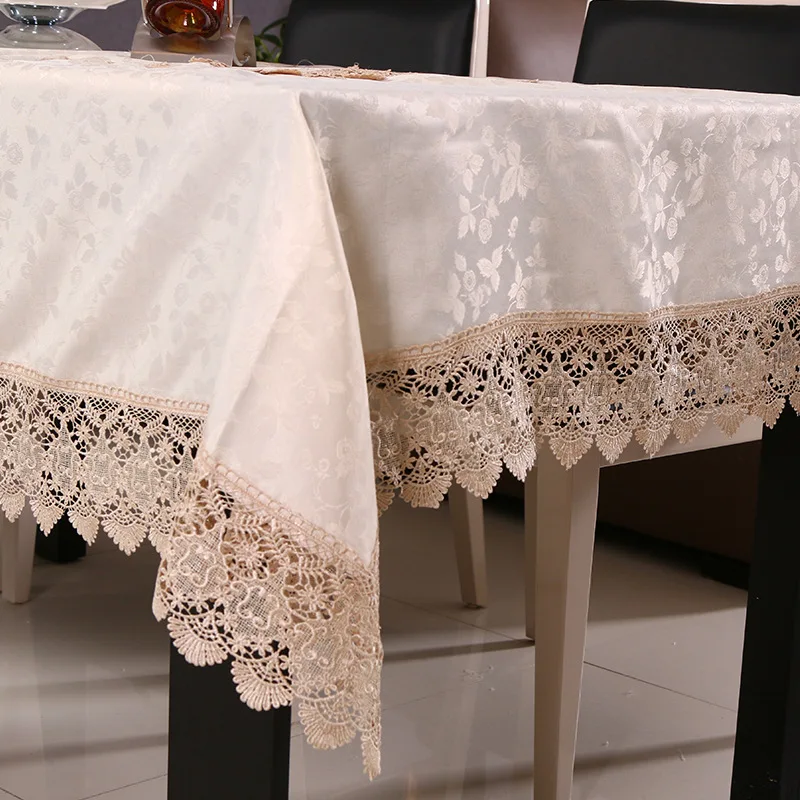 Скатерть из Дамаска Водорастворимая кружевная подола чистый чехол в Европейском