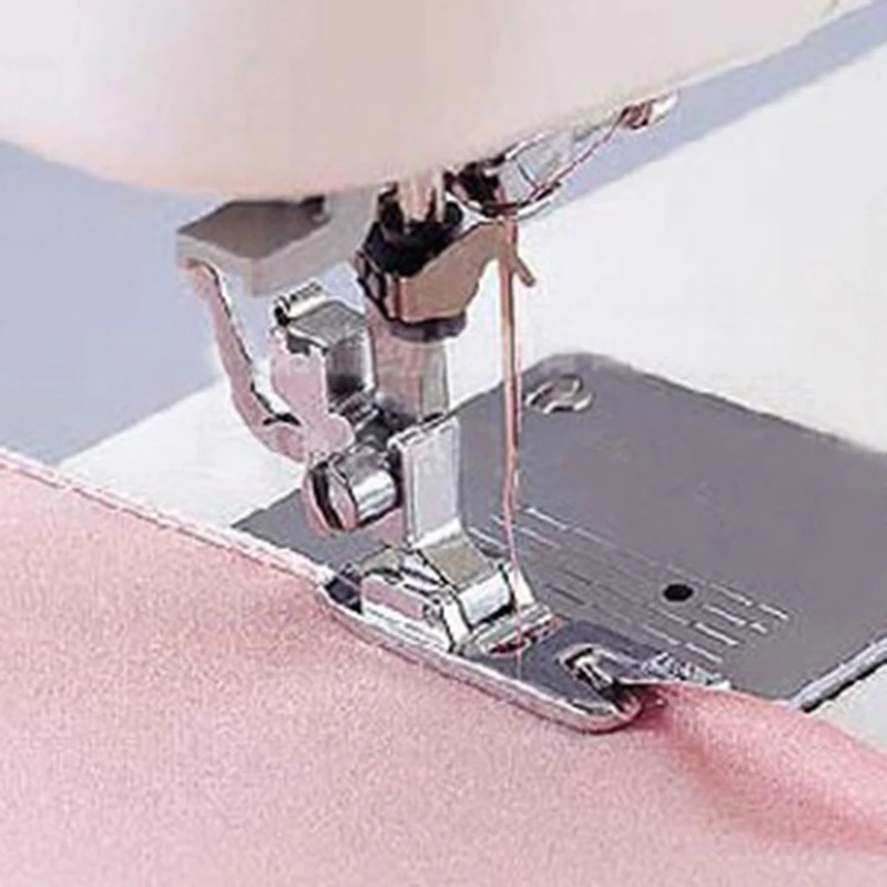 

1Pcs 6mm Crimping Edge Sewing Machine Foot New Metal Wide Rolling Edge Presser Foot for Household Sewing Machines 7307W