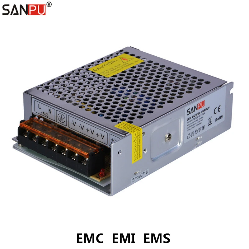 Импульсный источник питания SANPU EMC EMI EMS SMPS 100 Вт 4A 24 В напряжение 110 220 трансформатор