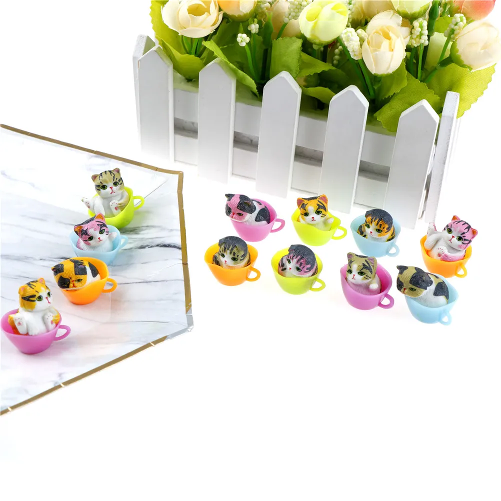 Новинка 1 шт. миниатюрные украшения для сада бонсай Мультяшные счастливые кошки