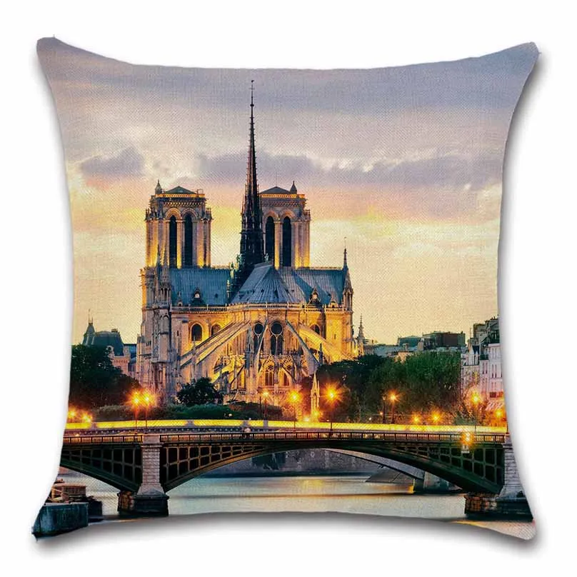Свадебный чехол для детской подушки с изображением Парижа|Наволочки| |