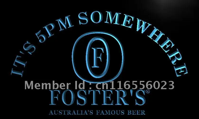 

LA100- Foster's It's 5 pm Somewhere Beer LED Neon Light Sign home decor crafts