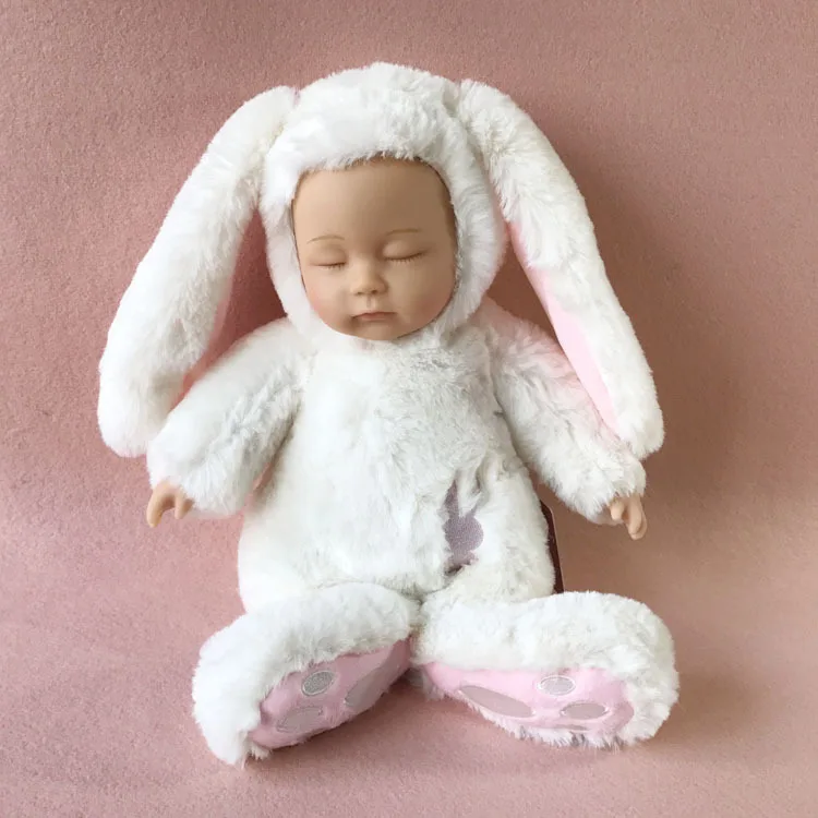 Очень милые 45 см Моделирование куклы & Reborn baby doll сна успокоить Модная Кукла Кролик