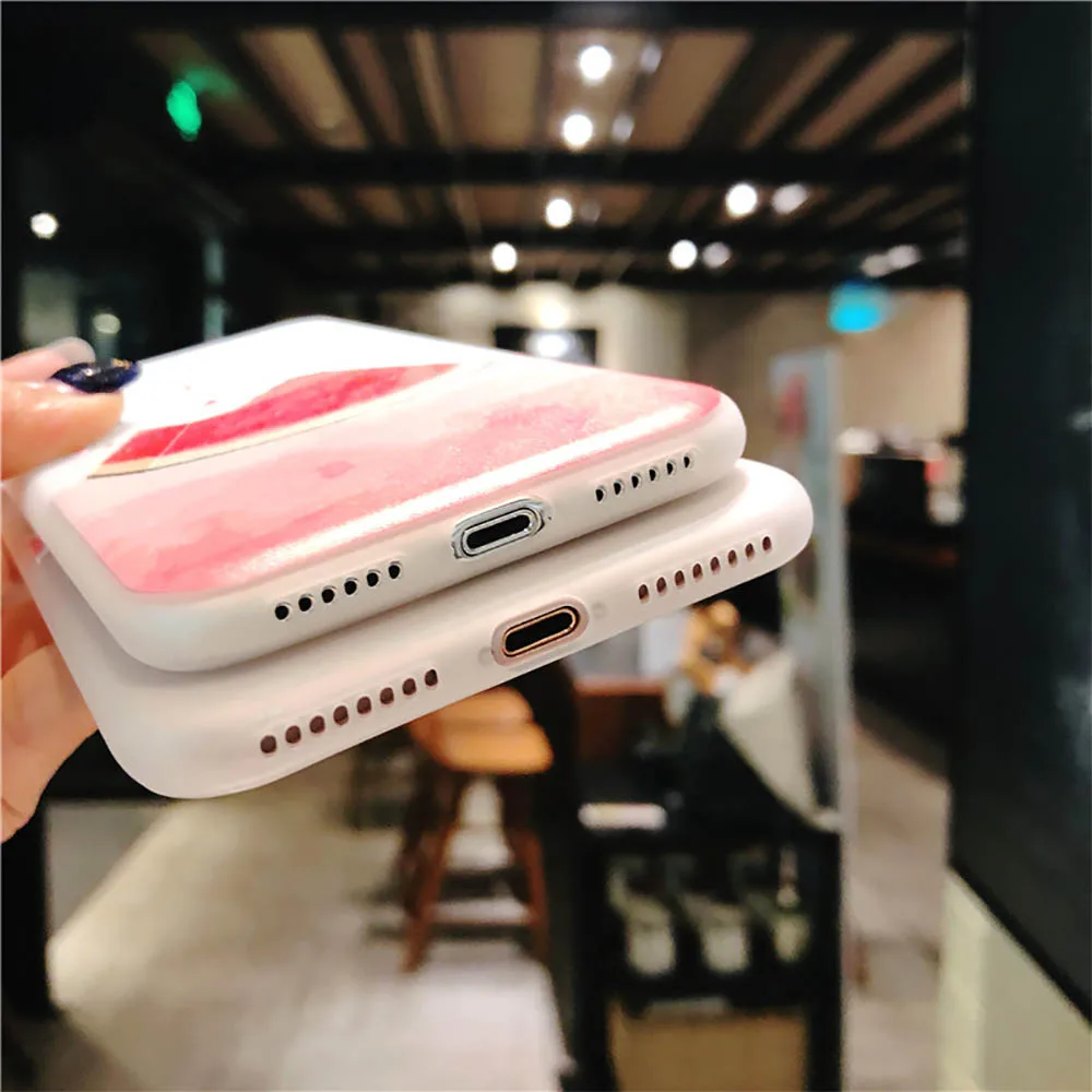Силиконовый чехол для телефона для iPhone 7 8 Plus X летняя задняя крышка с фруктовым арбузом для iPhone Xs XR 6 6S Plus Мягкий ТПУ чехол s