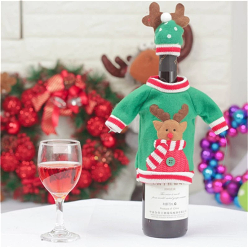 Рождественское украшение крышка для бутылки с красным вином 2021 новогодние