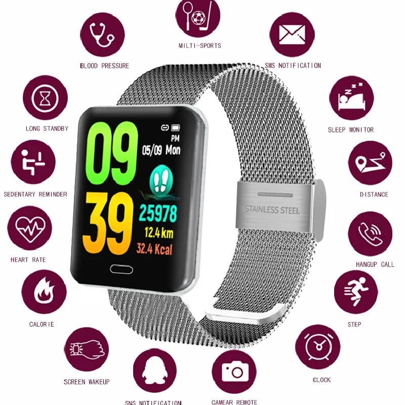 Умные часы для мужчин измеритель артериального давления пульсометр спортивные