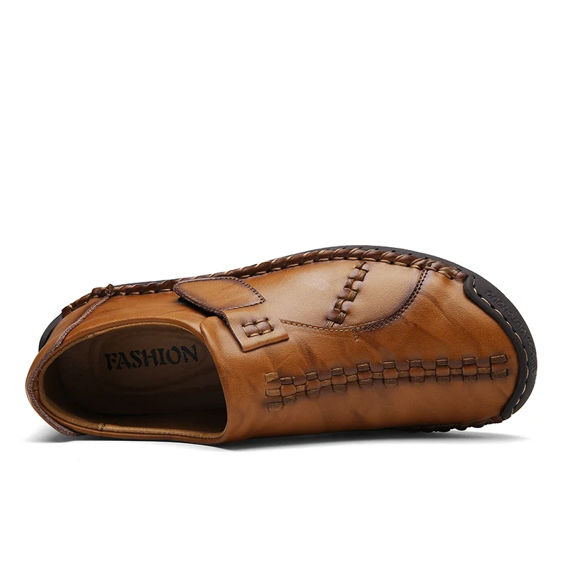 Top Men's casual driving shoes Slip-on city loafers male 2018 summer Genuine leather soft moccasins flats gomminos black brown | Обувь