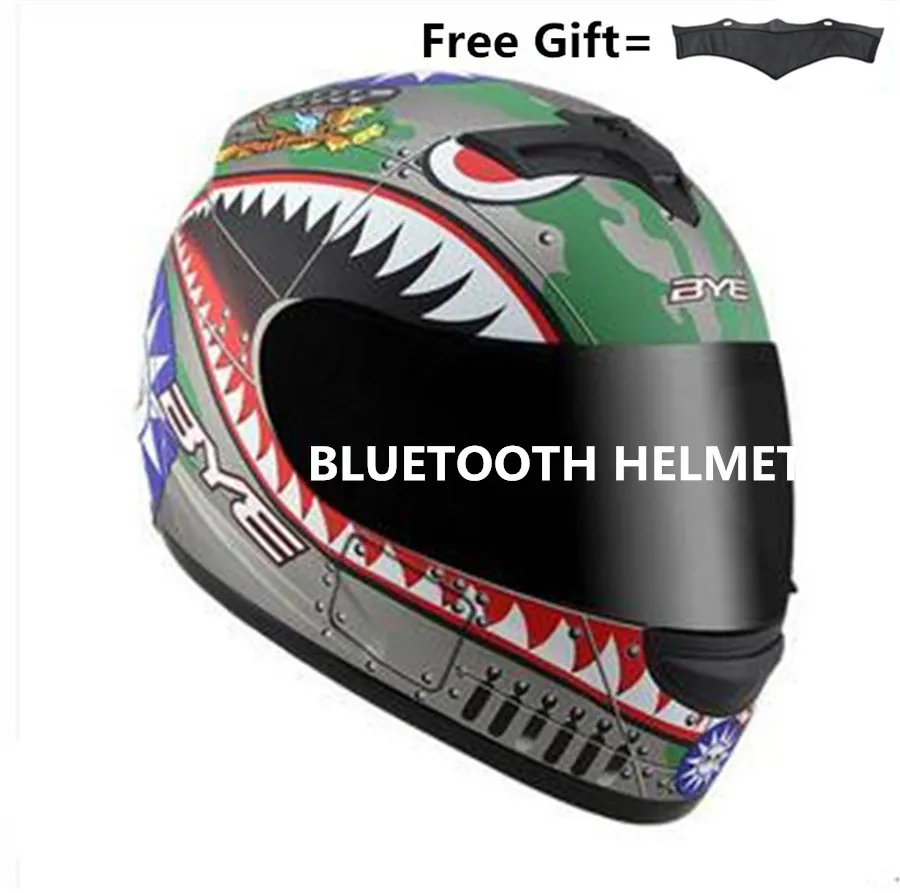 Bluetoot helmet Мотоцикл Bluetooth шлем велосипед темные линзы со встроенным домофоном музыка телефонный звонок мате черный s m l xl XXL - Цвет: Bluetoot helmet