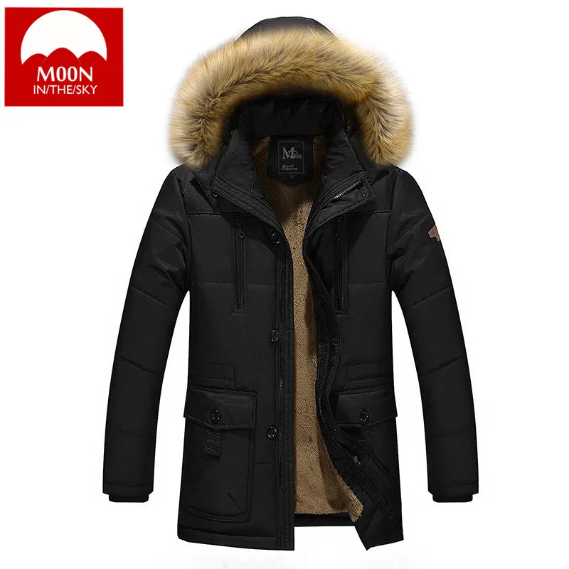 2018 Для мужчин Новый пуховик средней и длинная куртка с секциями мода толстые