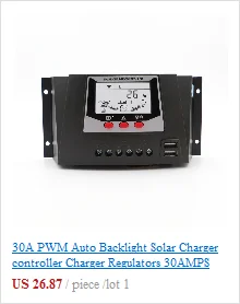 12V 24V 10A 20A 30A PWM солнечный контроллер заряда автоматическая работа с ЖК-дисплеем Dual USB 5V Выход Солнечная Панель зарядное устройство регулятор PV