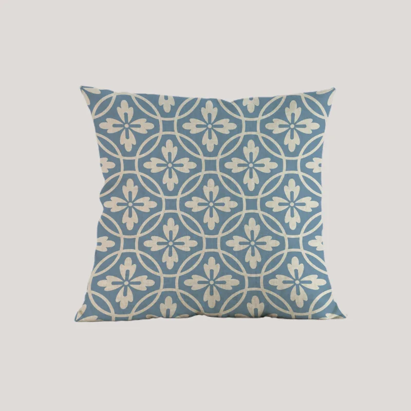 Темно синий коричневый бежевый классический ретро геометрический узор диван