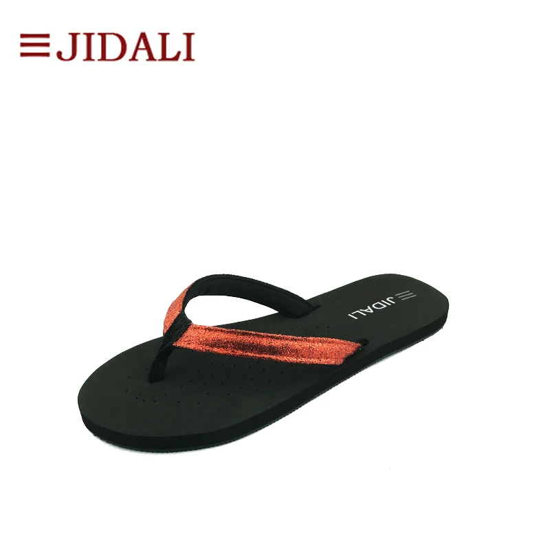 JIDALI/Модная женская обувь; удобные легкие и гибкие летние женские тонкие сандалии из ЭВА на плоской подошве; шикарные женские сандалии; Размеры 35-39 - Цвет: Red