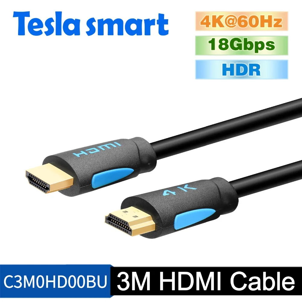 Tesla Smart HDMI 4K@ 60 Гц HDMI к HDMI кабель 3 м 10ft HDMI кабель, адаптер 3D для Xbox360 дисплей LCD PS3 PS4 проектор компьютер