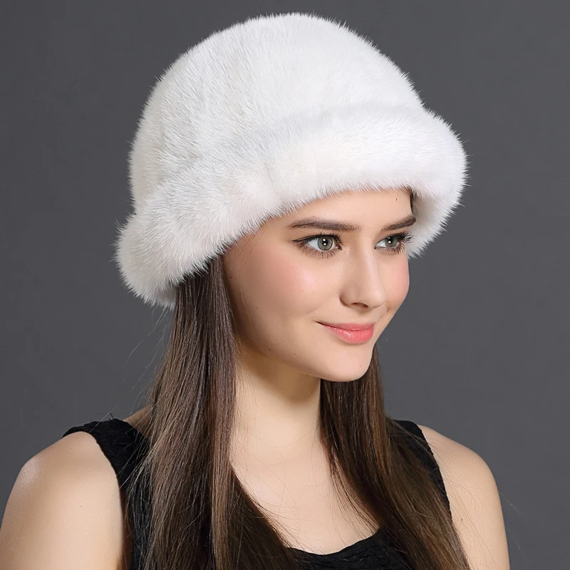 Меховая Панама из меха норки модная зимняя однотонная утолщенная Защитная шапка
