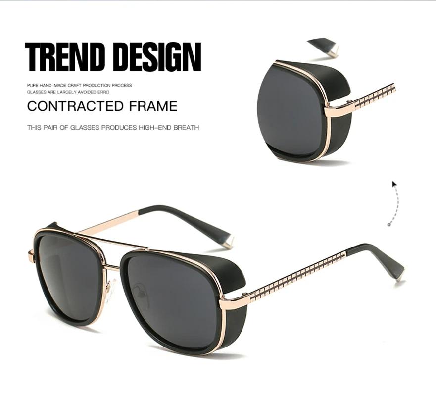 Солнцезащитные очки в стиле стимпанк|Мужские солнцезащитные очки| |