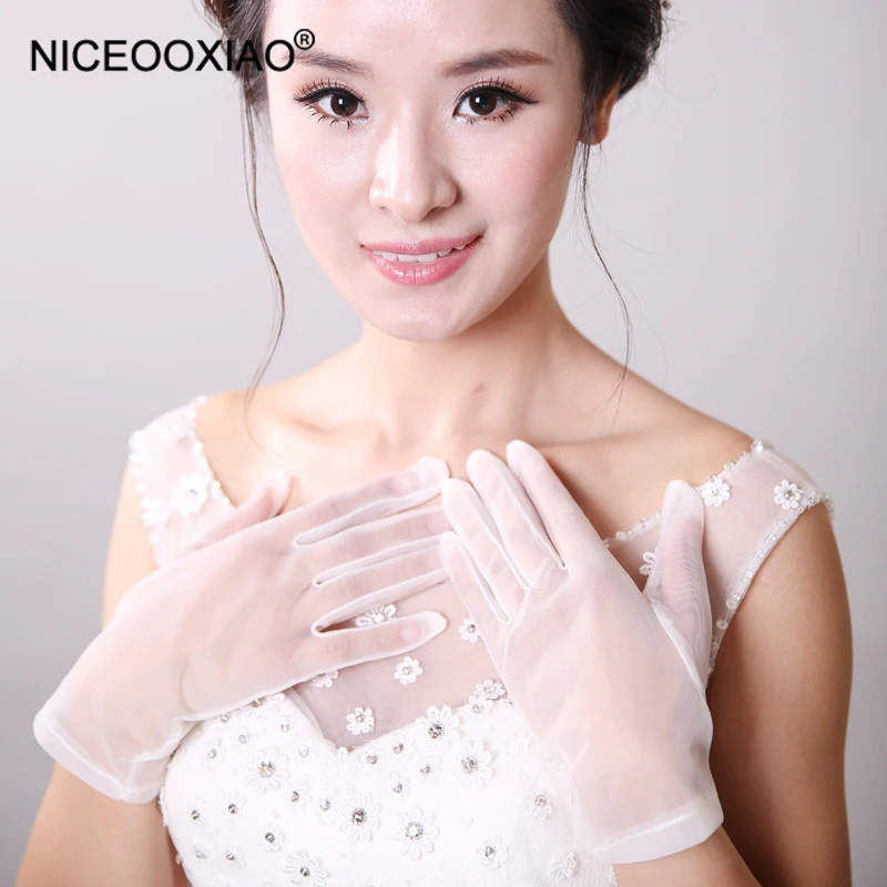 NICEOOXIAO гладкие минималистичные перчатки для невесты темпераментные тонкие