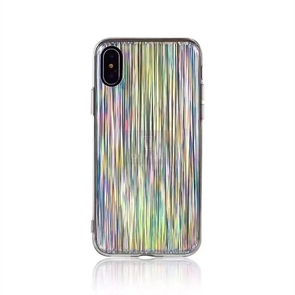 01 QINUO глянцевый голографический переливающийся лазерный чехол для iPhone 5, 5S, 7, 8, 6, 6S Plus, X, XS, Max, XR, Радужный Мягкий ТПУ чехол для телефона Kilifi - Цвет: 01
