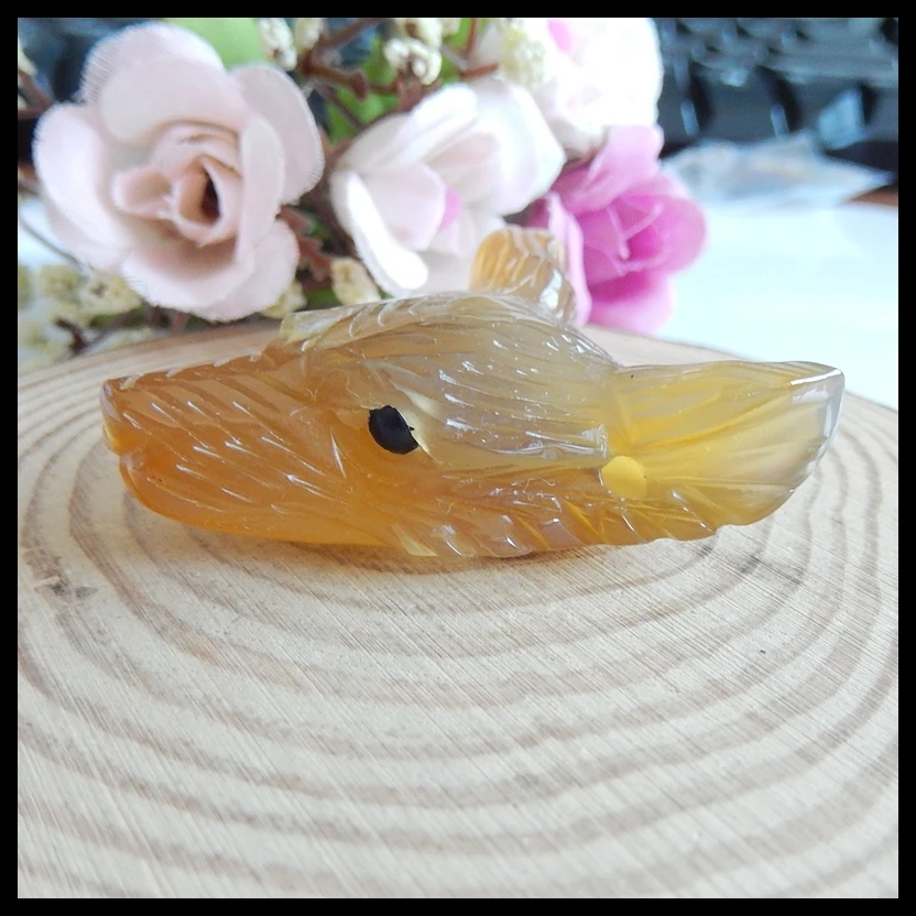 Carved wolf head Red Agate Gemstone pendant bead Semi-precious stones jewelry accessories 47x38x15mm 23.8g | Всё для изготовления