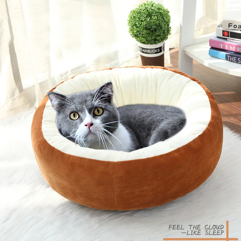 New Soft Warm Cat Bed Comfortable Round Kennel For Pet Puppy Top Quality Cat Sleeping Warm Nest Mat