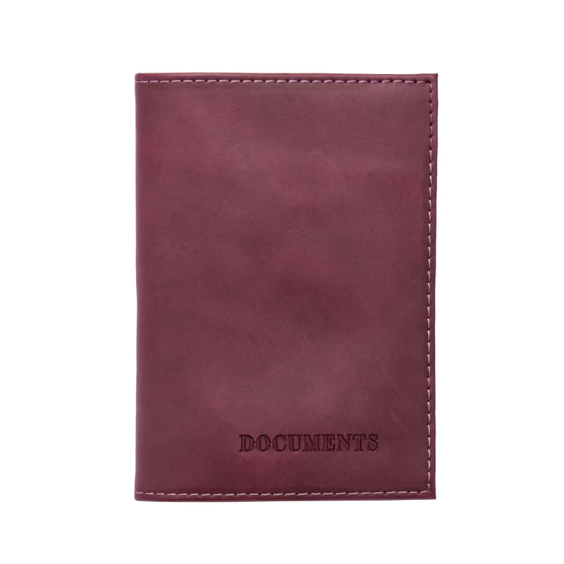 wine red Русский удобный чехол Crazy horse из натуральной кожи для автомобильного водительского удостоверения, чехол для документов, кредитных карт - Цвет: wine red