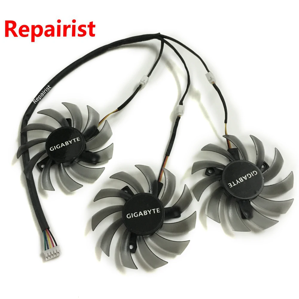3 шт./лот T128010SM 75 мм DC 12V 5pin штекер питания 3Pin одной видеокартой Вентилятор Кулер