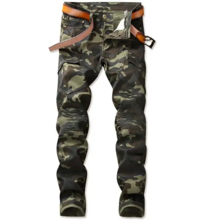 Новые камуфляжные джинсы мужские линии тонкие секционные локомотив мужской