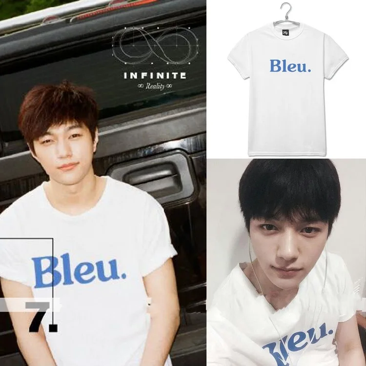 Официальный бренд Infinite kpop короткая хлопковая рубашка с короткими рукавами k pop