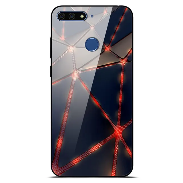 5 Чехол E Funda для huawei Honor 7C 7A, чехол из закаленного стекла, жесткая задняя крышка для huawei Honor 7C Pro/7A Pro, чехол из мягкого ТПУ 7 C мультяшным рисунком - Цвет: 5