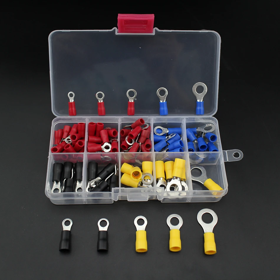 Обжимные кольца для вилки 102 шт. медные изолированные концевые наконечники