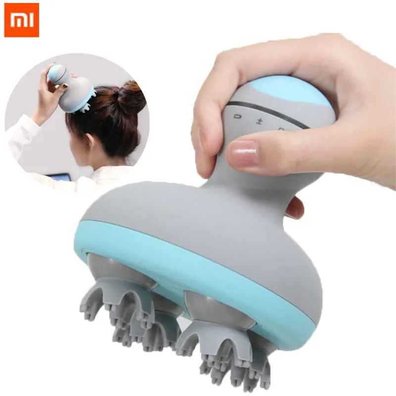 Xiaomi Мини-Массажер Для Головы 3D стерео массаж двухсторонний объемный четырехколесный вращение 6 видов массажа ручной массажный инструмент