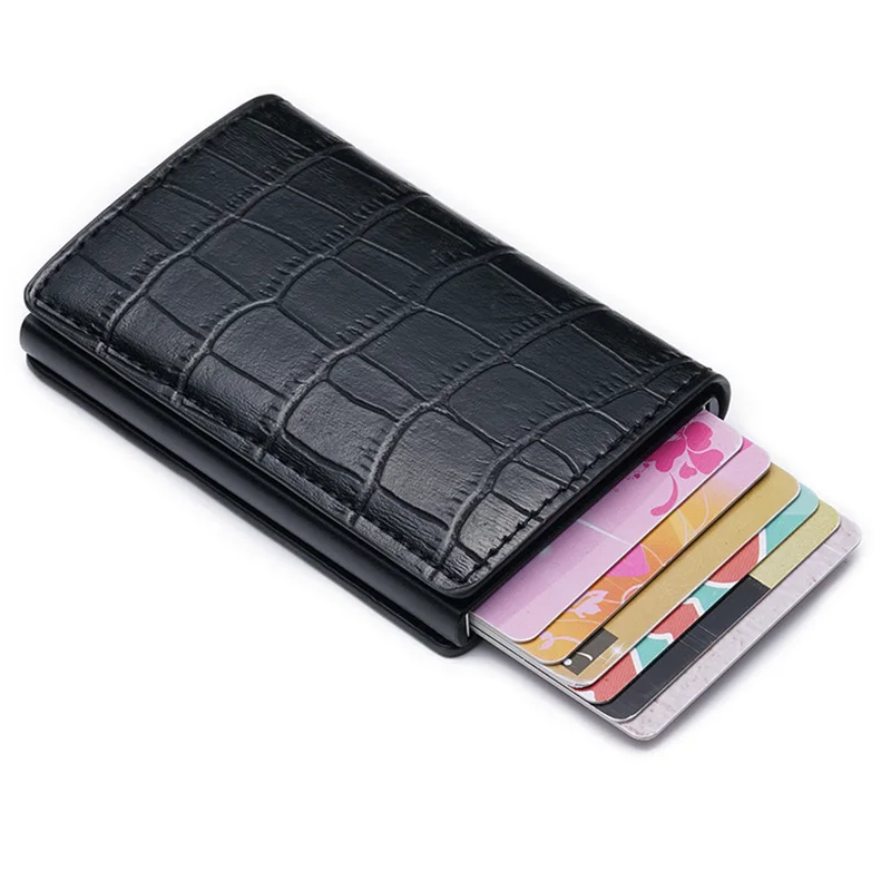 2019 новый анти id держатель кредитной карты Rfid блокирующий кошелек кожаный