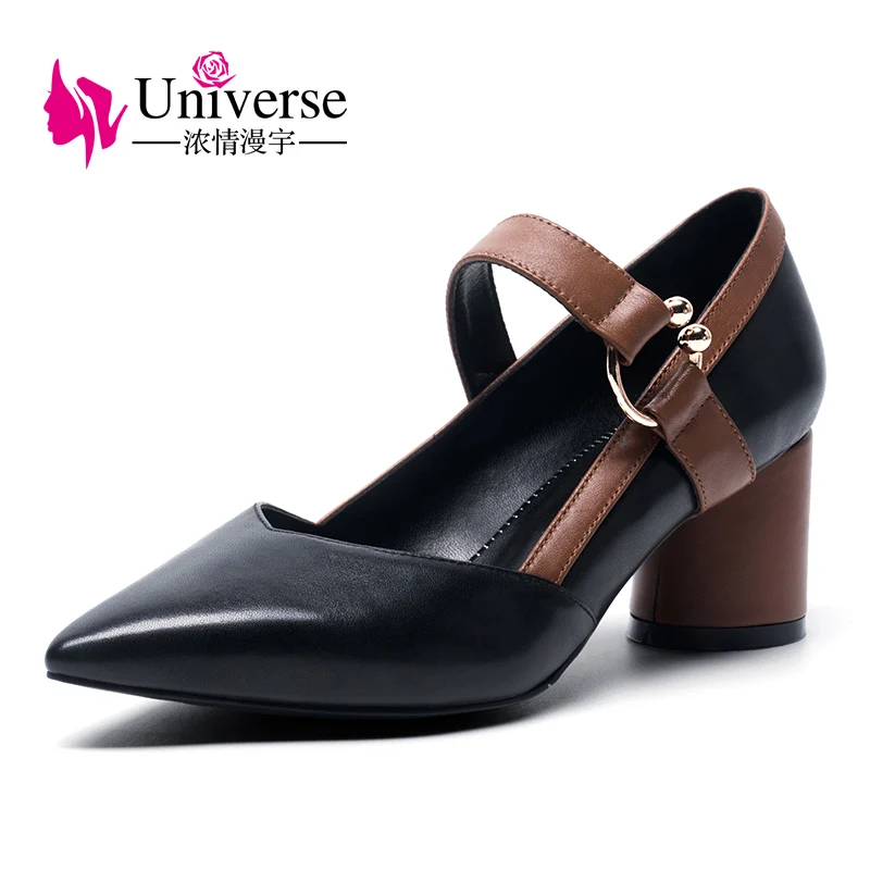 Туфли лодочки женские из натуральной кожи на высоком каблуке с острым носком|heel