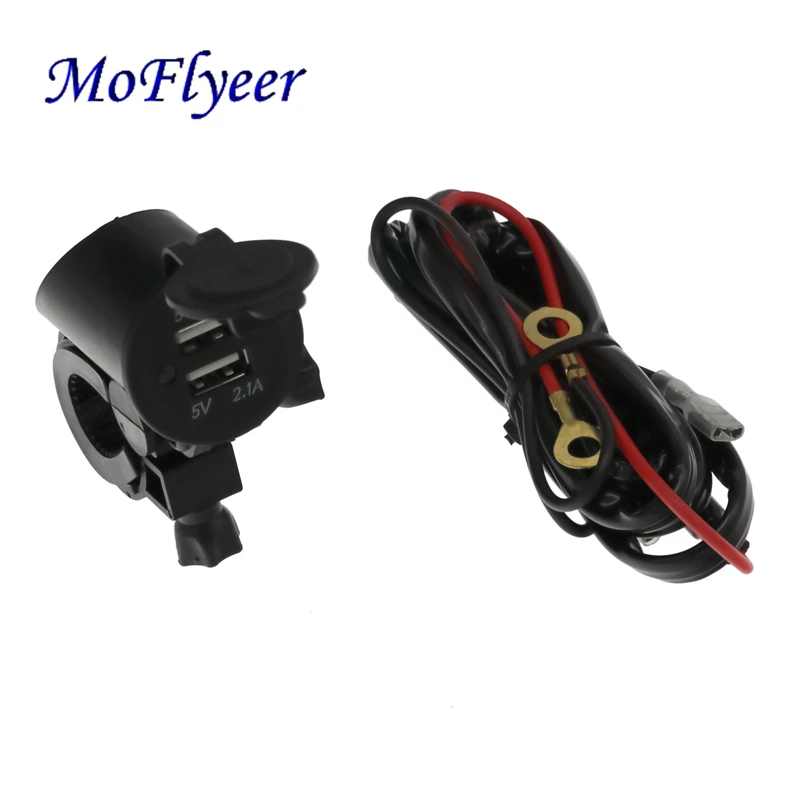 Зарядное устройство MoFlyeer для мотоцикла водонепроницаемый с двумя USB портами GPS 12