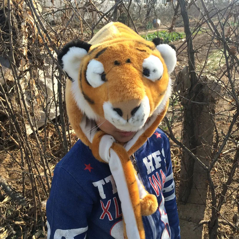 1 шт. белый тигр перчатки хвост повязка шляпа плюшевая игрушка для выступления