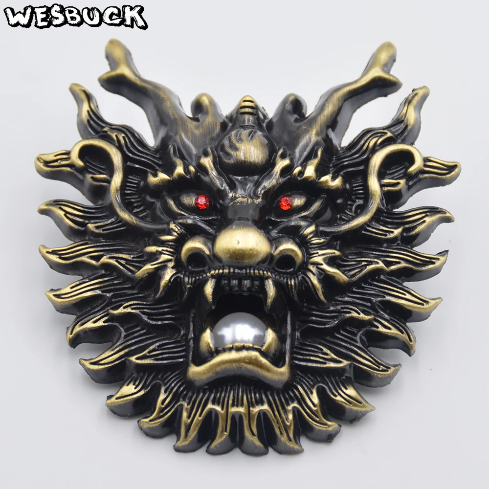 WesBuck бренд Meltal Cool Dragon пояс пряжки для мужчин женщин мужчин