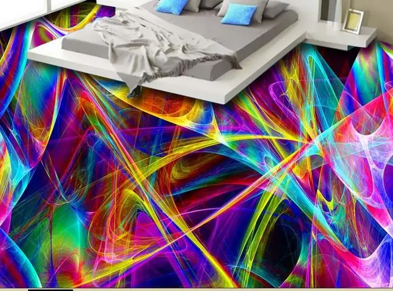 Современные 3D напольные фотообои с абстрактными линиями художественные