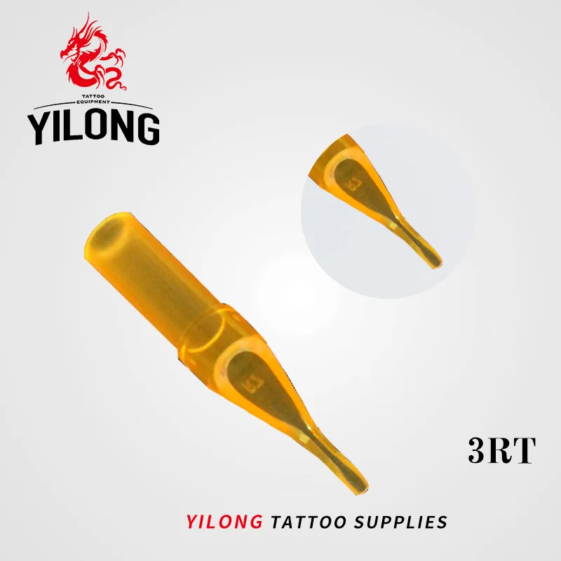 YILONG 50 шт. 3RT плоские Magnum золото Акула одноразовый стерильный набор для тату сопла питания GSDT-1002356-3RT