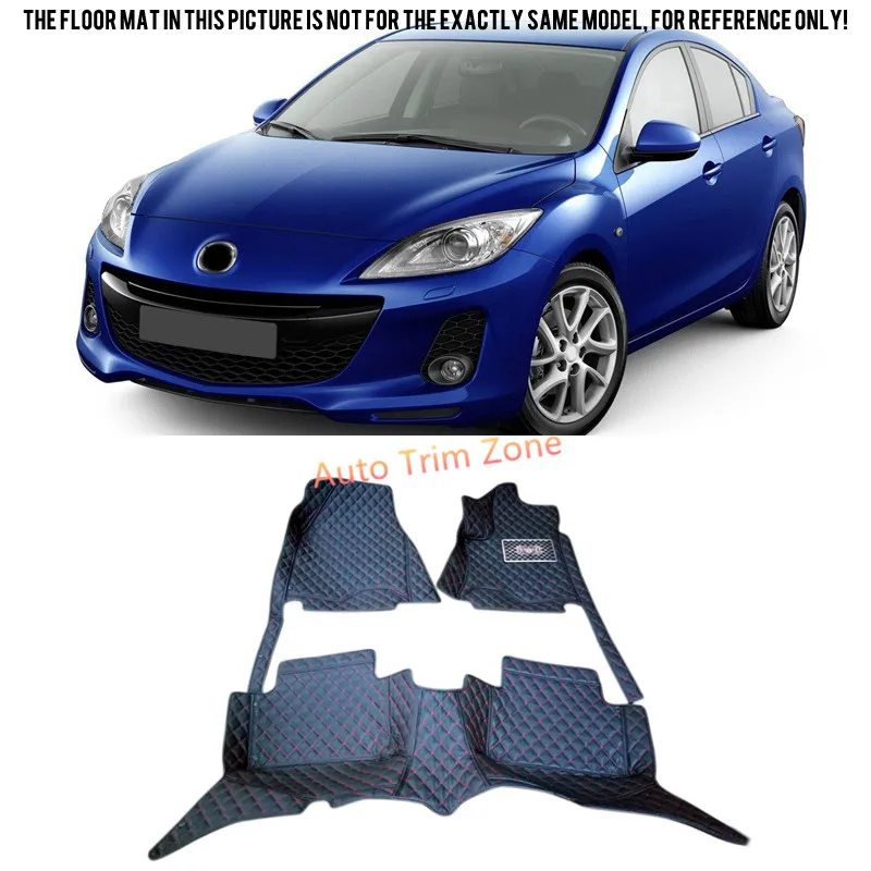 Черные внутренние кожаные коврики и ковры, накладки для ног для Mazda 3 для Мазда 3 Axela 2009-2012